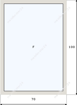 Technische Zeichnung von Öffnungsmöglichkeiten von 70x100 Fenstern (F)