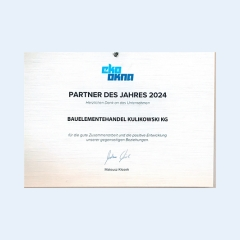 Auszeichnung Partner des Jahres von Eko-Okna