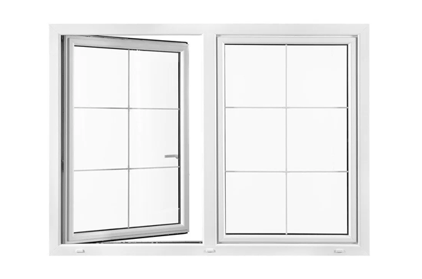 -Fenster mit Sprossen in Weiß.