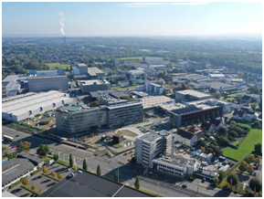 SCHÜCO Campus in Bielefeld aus der Vogelperspektive.