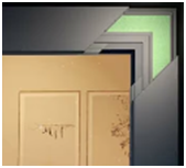 Muster eines evoCore-Systems mit verschiedenen Recyclingschaum