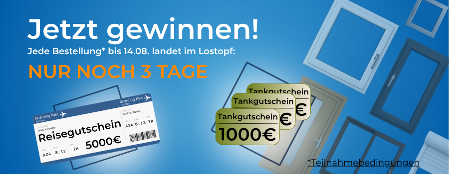 Jubiläums-Gewinnspiel von meinfenster24 - nur noch 3 Tage teilnehmen.